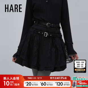 HARE半身裙女2026春季新款少女风蕾丝短款蛋糕裙638801