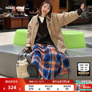 niko and ...那须马场系列2025冬季新款刺绣巴恩风夹克棉服594036