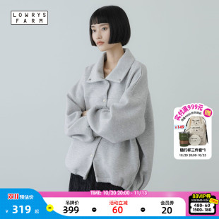 LOWRYS FARM外套女2026秋季新款含棉高领按扣长袖上衣1068571