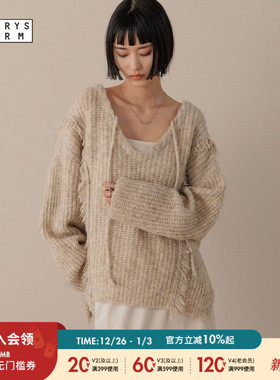 LOWRYS FARM毛针织衫女正反两穿2025冬季日系宽松流行毛衣116690