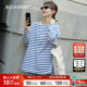 WEAR长袖 女2025冬季 新款 BUCH 宽松条纹棉质圆领休闲长袖 611809