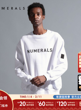Numerals 卫衣男2025冬季款圆领宽松LOGO运动风长袖上衣592847