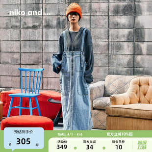 niko ...连衣裙女2026夏季 新款 日系多口袋牛仔背带裙604020 and