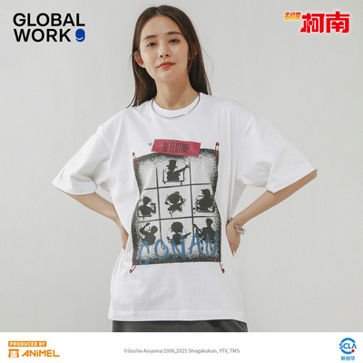 GLOBAL WORK 柯南联名系列2026春季新款含棉个性短袖T恤635588