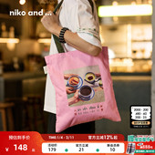 ...八号甜蜜合作系列2026新款 niko and 小众棉质通勤帆布包601618