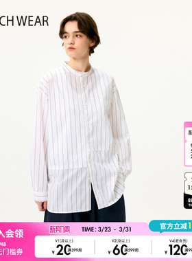 BUCH WEAR衬衫女2025年夏季新款简约休闲舒适竖条纹上衣493648