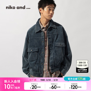 and 夹克衫 ...外套男2026春季 复古灯芯绒棉质长袖 586884 新款 niko