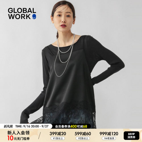 GLOBAL WORK 背心吊带女2026夏季新款纯色蕾丝无袖性感衬衣642681