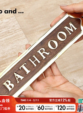 niko and ...浴室挂牌新款日式字母木制装饰创意挂饰431207