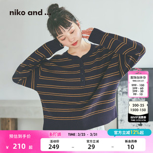 新款 niko 女2026春季 ...针织衫 知性舒适亨利领毛衣638330 and