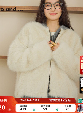 niko and ...外套女2025冬季新款保暖环保皮草厚外套夹克服600494