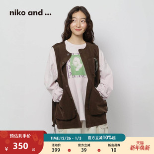 工装 niko 新款 ...马甲女2025冬季 风多口袋灯芯绒外套607051 and