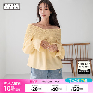 时尚 LOWRYS 新款 女2026春季 少女露肩日系上衣252725 FARM衬衫