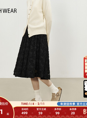 BUCH WEAR半身裙女2026春季新款时尚钩花流行气质裙子320192