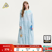 YOU PIZZA连衣裙女2026春季 SEE 新款 日系格纹娃娃领长裙641494