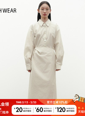 BUCH WEAR连衣裙女2025夏季新款宽松纯色简约翻领长裙326570