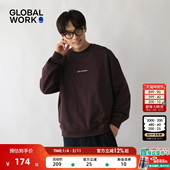 WORK 卫衣男2025冬季 新款 GLOBAL 棉质简约宽松长袖 上衣580798