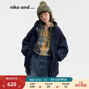 新款 ...外套女2025冬季 大口袋拼接保暖厚外套棉服569431 and niko