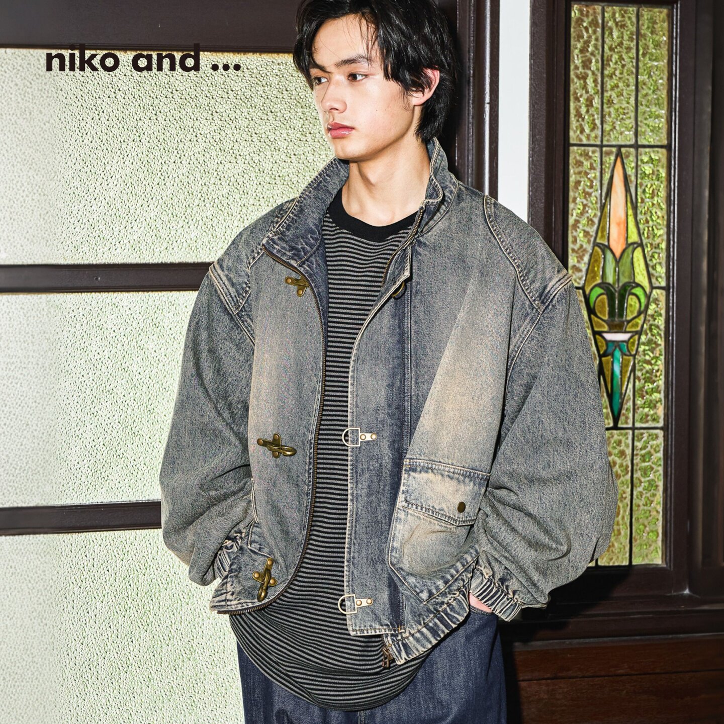 niko and ...NKJ牛仔外套男2026秋季新款宽松束袖工装夹克833089图片