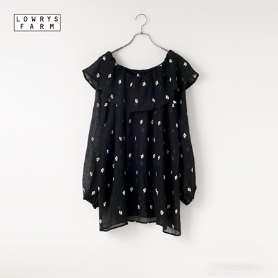 LOWRYS FARM连衣裙女2026春季新款荷叶边文艺两穿连衣裙664950