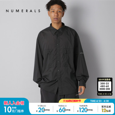 Numerals衬衫男春季黑色系休闲翻领长袖外套140345