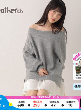 Heatherich毛衣女2026秋季新款斜肩一字肩气质温柔针织衫603964