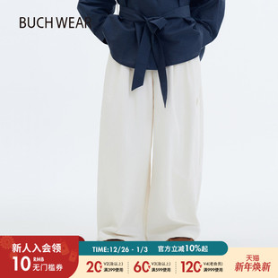日系简约宽松休闲阔腿长裤 BUCH 新款 子女2025秋季 594853 WEAR裤