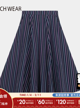 BUCH WEAR半身裙女2026春季新款日系条纹潮流裙子642268