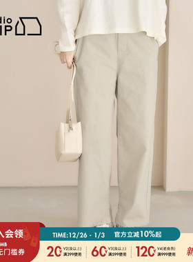 studio CLIP长裤女2025夏季新款宽松日系休闲女士裤子242208