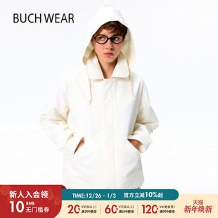 BUCH 休闲简约可拆卸连帽外套328278 WEAR短外套女2025年春秋新款