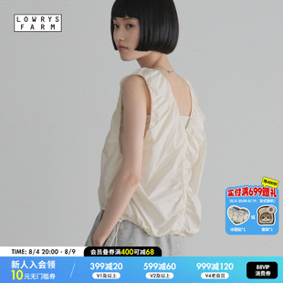 LOWRYS FARM背心女2026夏季新款圆领抽绳短款叠穿马甲1049041