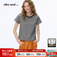 and ...T恤女2025年夏季 新款 niko 休闲条纹圆领短袖 上衣320706