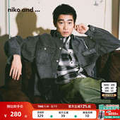 and ...NKJ牛仔衬衫 男2026年春季 niko 新款 拼接棉质外套611876