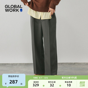 女2026春季 休闲裤 WORK 611219 垂感舒适通勤直筒西装 裤 新款 GLOBAL