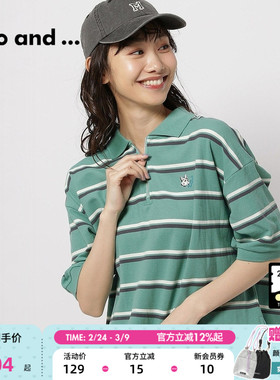 niko and ...T恤女2025春季时尚少女猫咪刺绣日系上衣122957