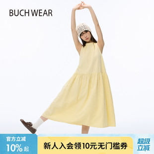 背心裙496621 BUCH WEAR连衣裙女2025夏季 新款 甜美小清新条纹长款