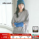and ...针织衫 女2026春季 niko 新款 撞色拼接薄打底毛衣638323
