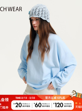 BUCH WEAR T恤女2026春季新款浅色系温柔亨利领长袖上衣642244