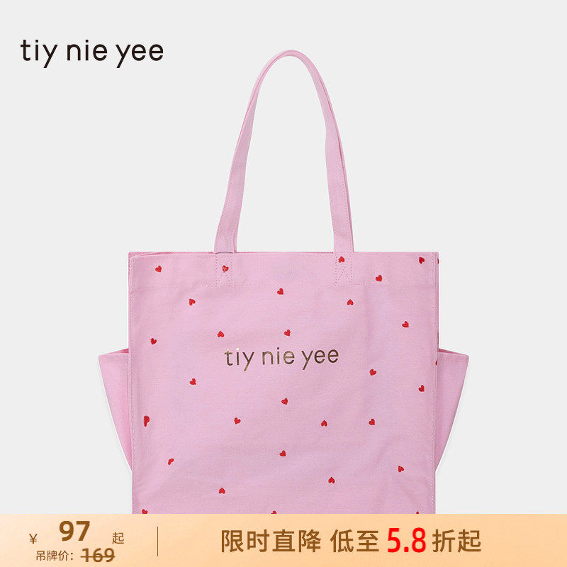 tiy nie yee手提包新款时尚通勤小花刺绣大容量单肩包137498