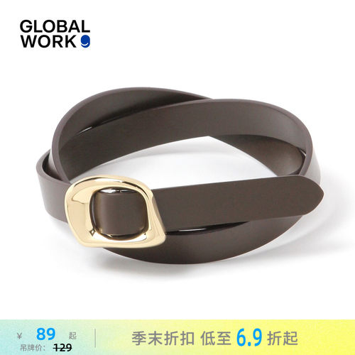 GLOBAL WORK 腰带男女同款2026新款潮流异形扣个性腰带577492