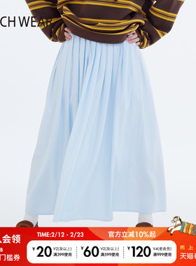 BUCH WEAR半身裙女2026春季新款细条纹小清新氛围感长裙子591971