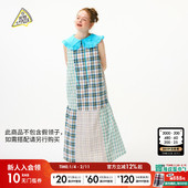 YOU PIZZA连衣裙女2025夏季 SEE 新款 格纹拼接背心长裙459319