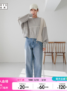 LOWRYS FARM牛仔裤女春季新款时尚宽松简约日系直筒裤252605