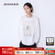 JEANASIS 上衣599633 棉质宽松多色印花长袖 T恤女2026春季 新款
