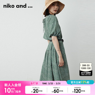 ...年夏季 and niko 日系碎花波点连衣裙296498 博主同款