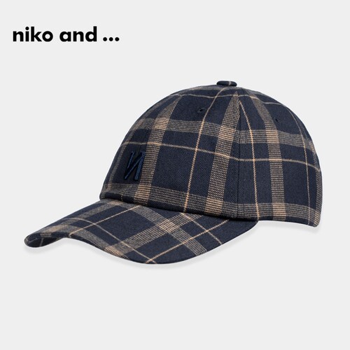 休闲帽子nikoand...格纹冬季