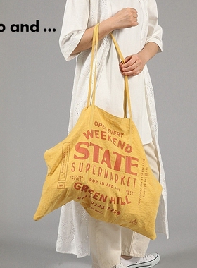 niko and ...单肩包2025春夏大容量复古印花通勤帆布包149369