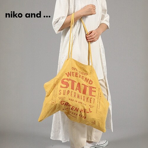 nikoand...大容量印花手拎包