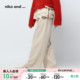 and 设计感木耳边直筒裤 ...休闲裤 时尚 100860 女2025年春季 niko