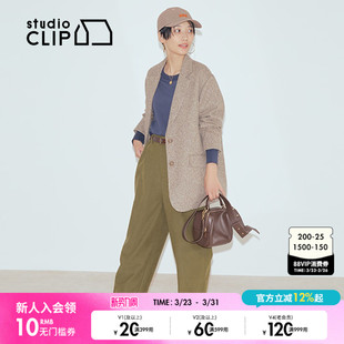 新款 外套女2025冬季 简约色系气质通勤大衣598449 CLIP studio